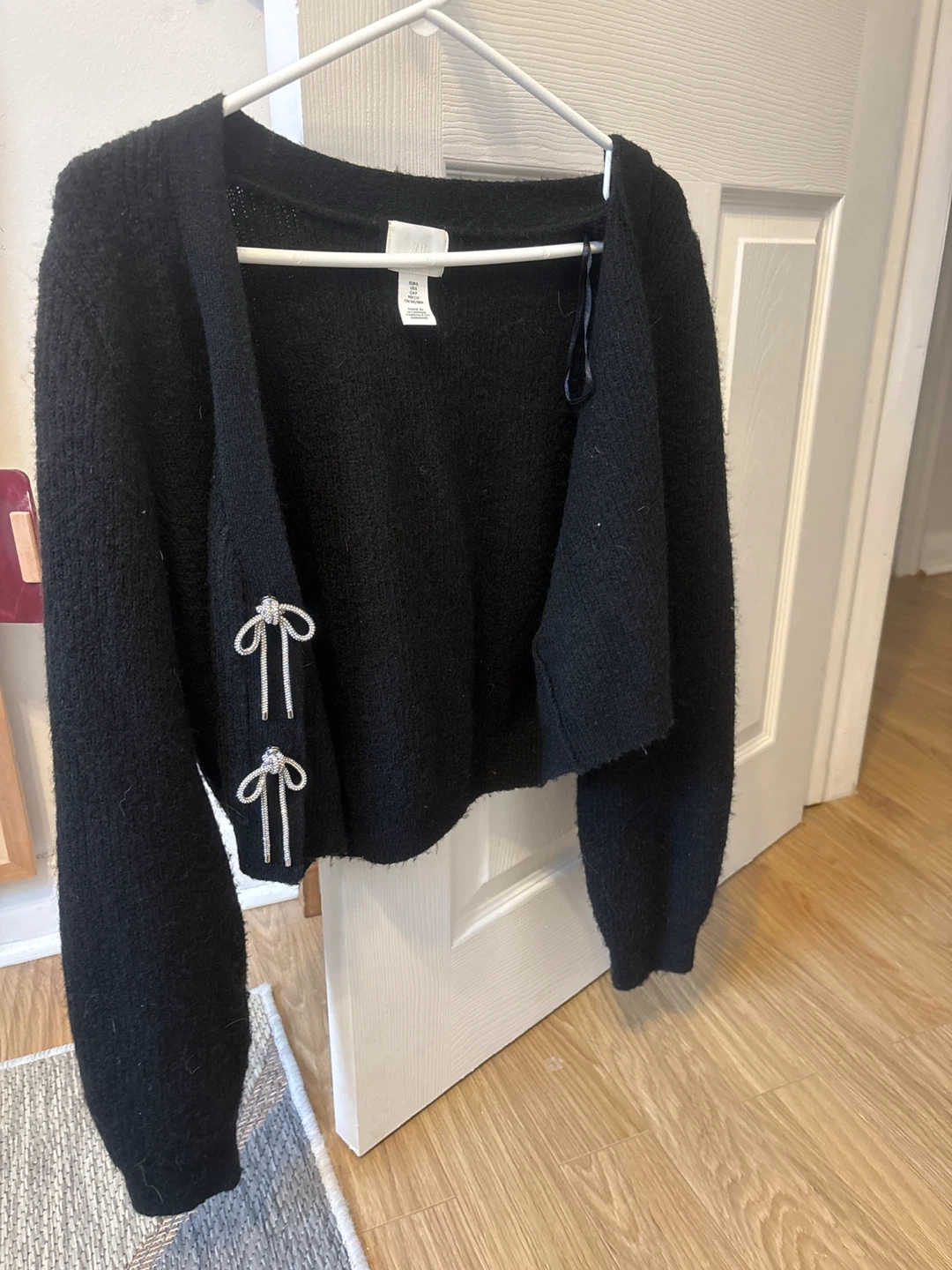 H&M Black Cardigan with Bow Detail