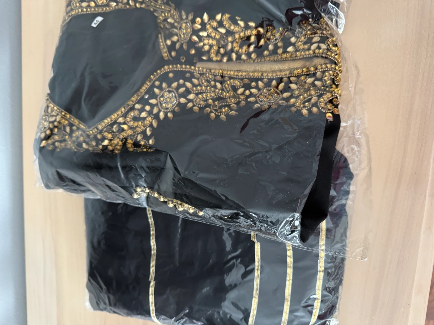 Black Embroidered Kurta with Palazzo Pants NEW - photo 4