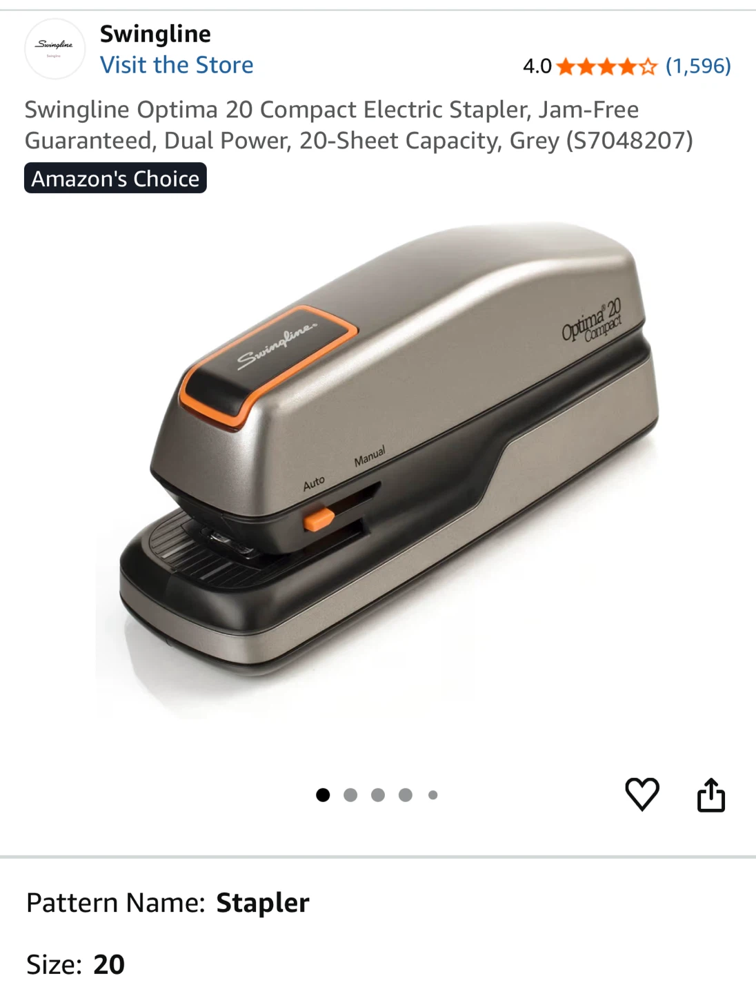 Swingline Optima Grip Electric Stapler