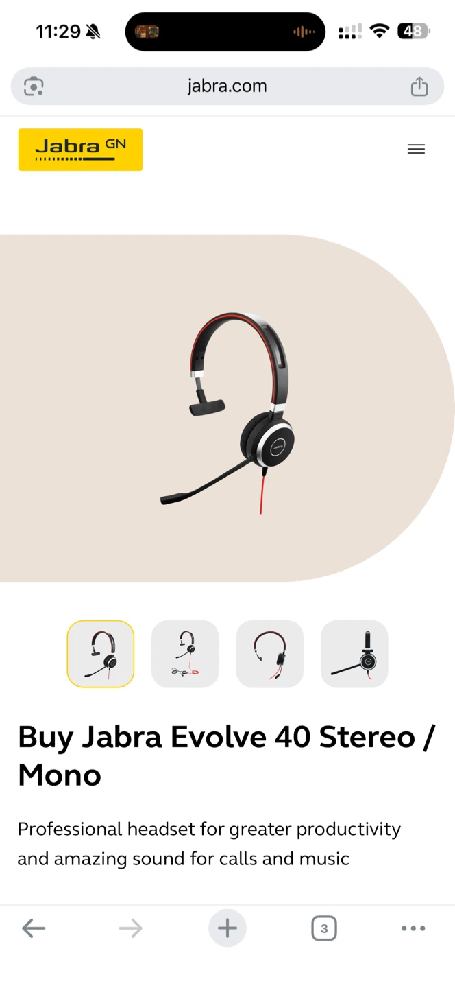 Jabra Evolve 40 mono Headset with Inline Controls and Case - photo 5