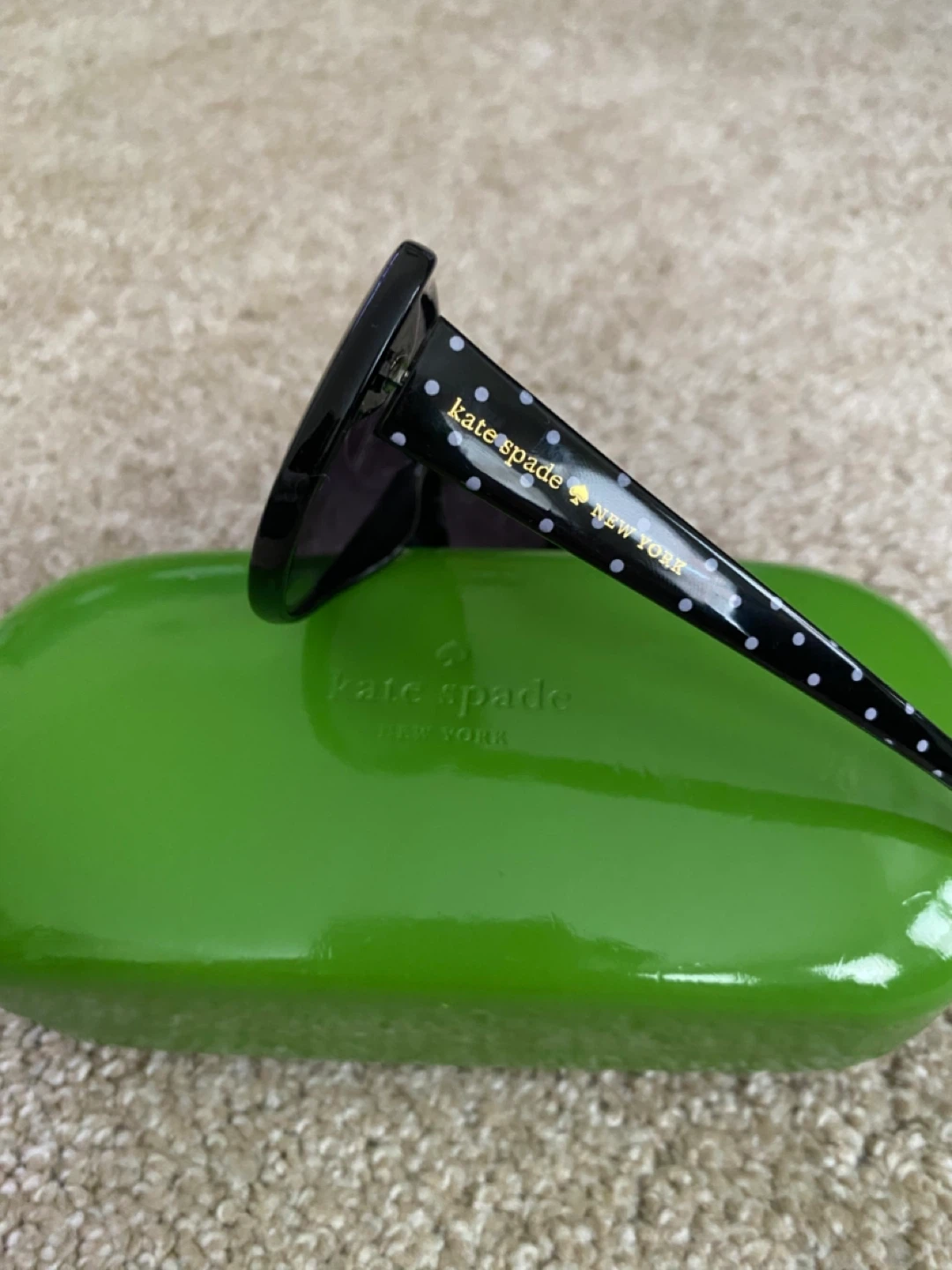 Kate Spade New York Black Sunglasses with Polka Dot Arms & Case - photo 2