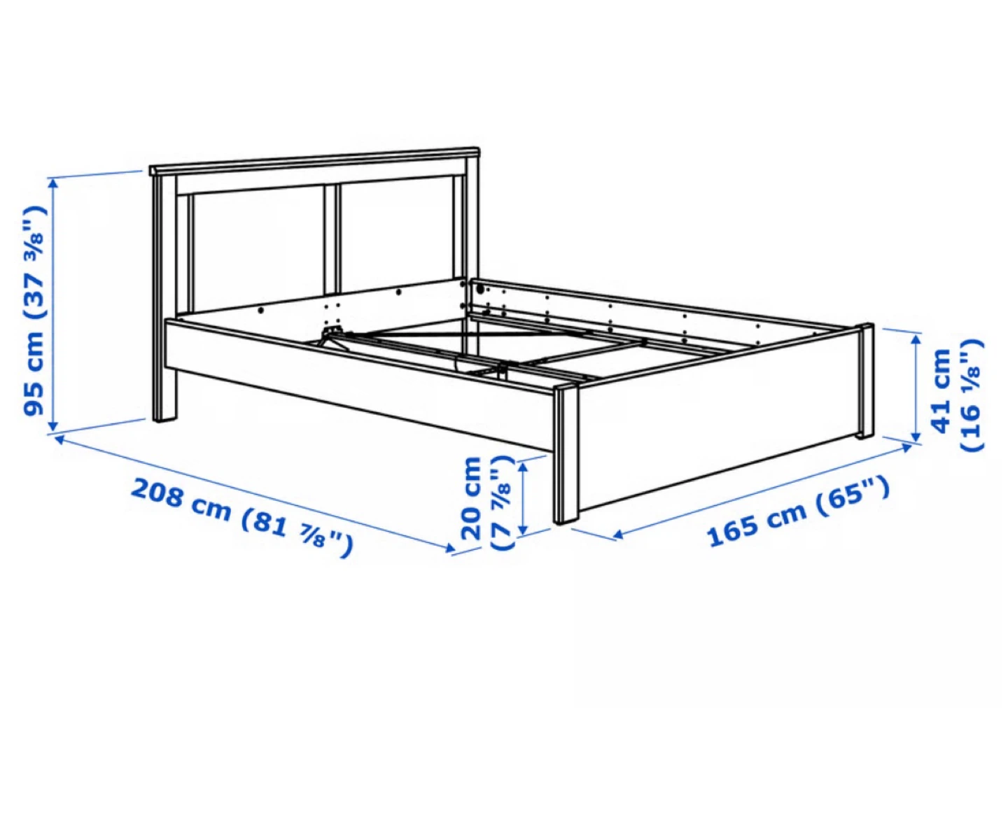 Moving sale! Dark Brown Wooden Bed Frame - Queen Size - photo 4
