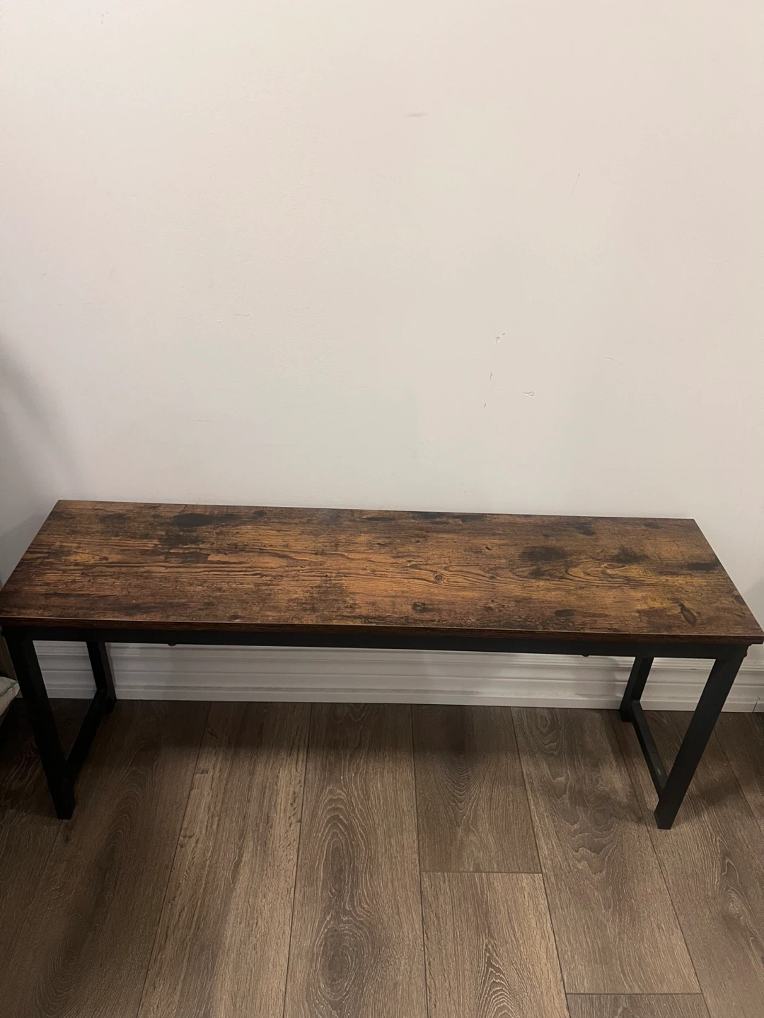 2 pair of Rustic Wood and Metal Hallway Bench