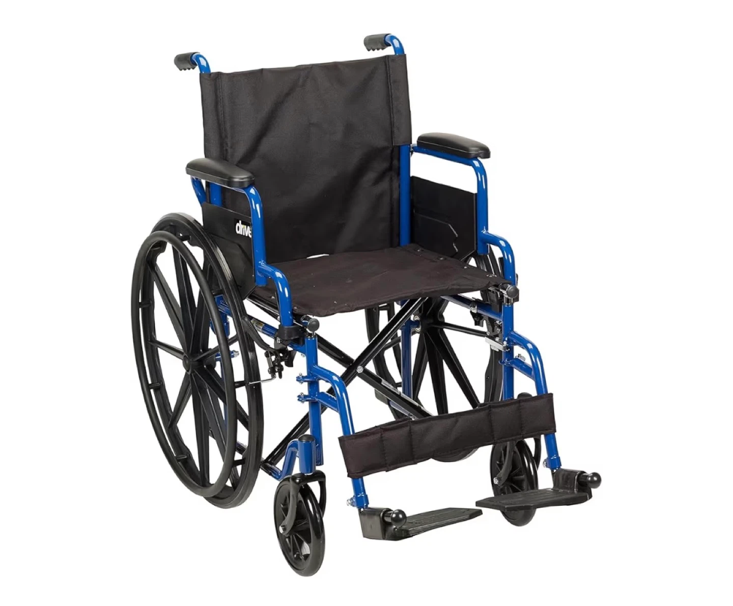 Drive Medical Blue Lightweight Wheelchair with Wide Nylon Seat - photo 2