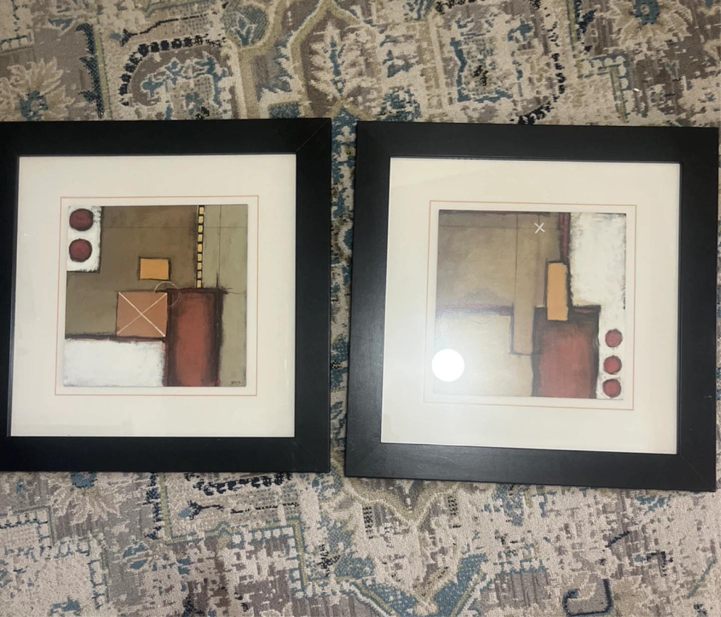 Set of 2 Framed Abstract Art Prints