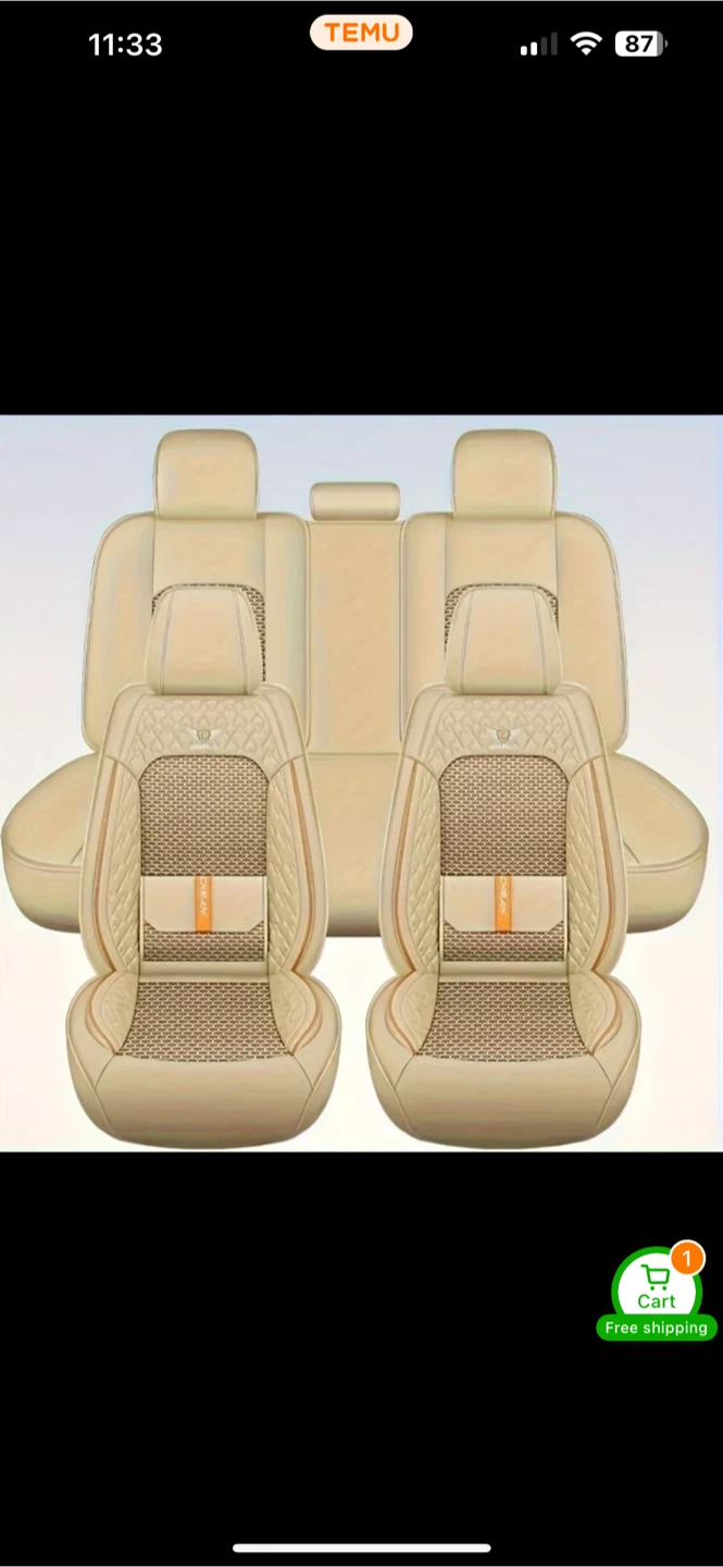 Beige Car Seat Covers Set