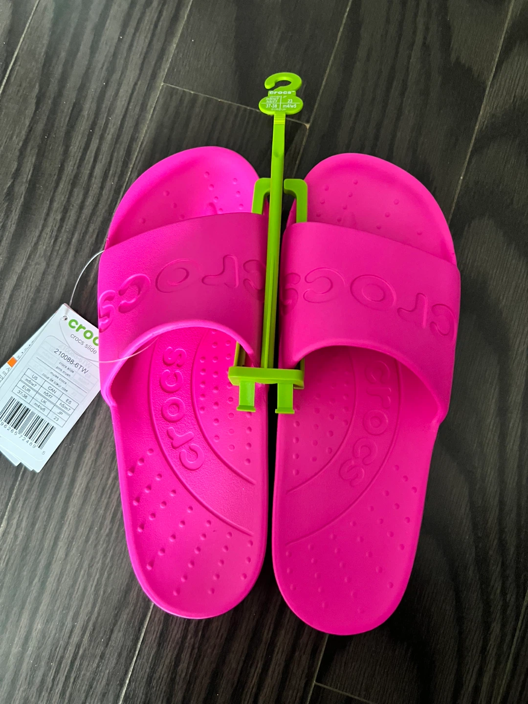Crocs Pink Crush Slides - Women's US 7 / Men's US 5