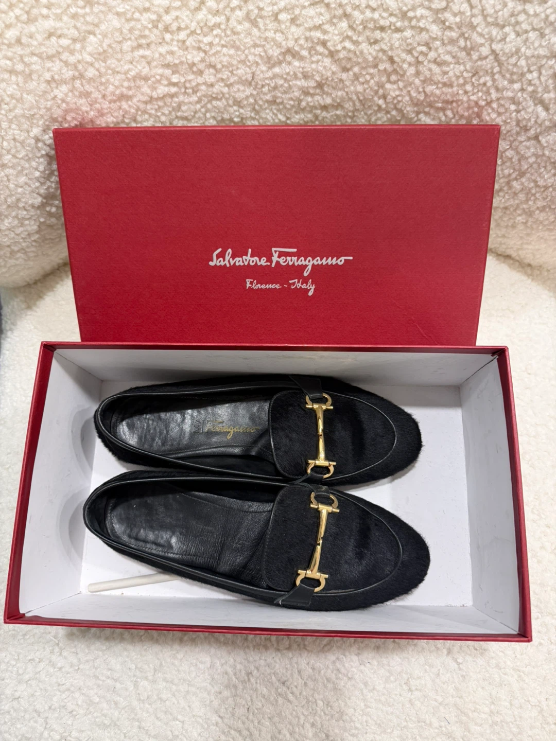 Salvatore Ferragamo Black Horsehair Loafers - photo 2