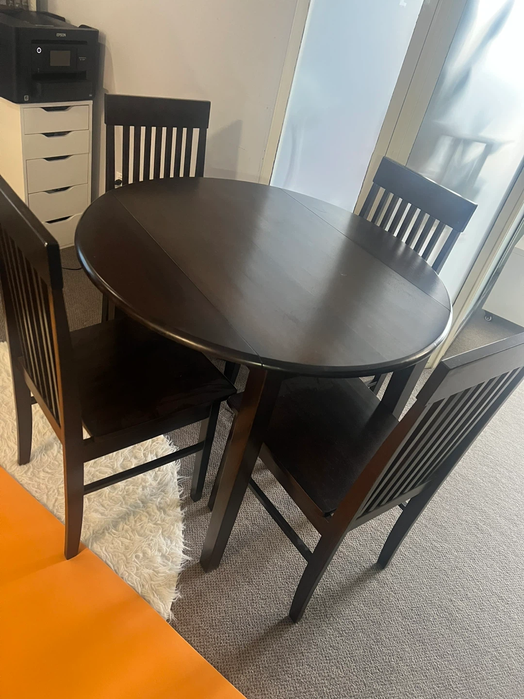 Dark Wood Dining Table with 4 Chairs - photo 5