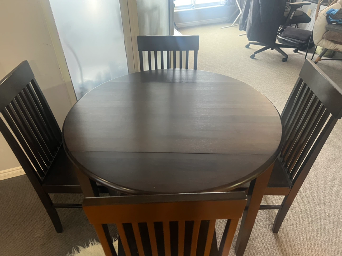 Dark Wood Dining Table with 4 Chairs - photo 2