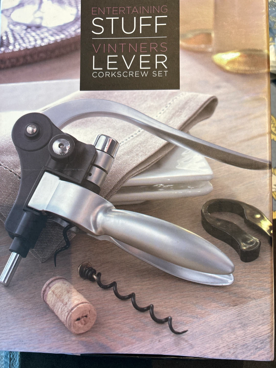 Entertaining Stuff Vintners Lever Corkscrew Set