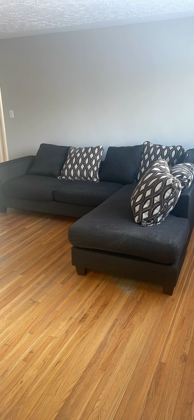 Dark Gray Sectional Sofa with Chaise - photo 3