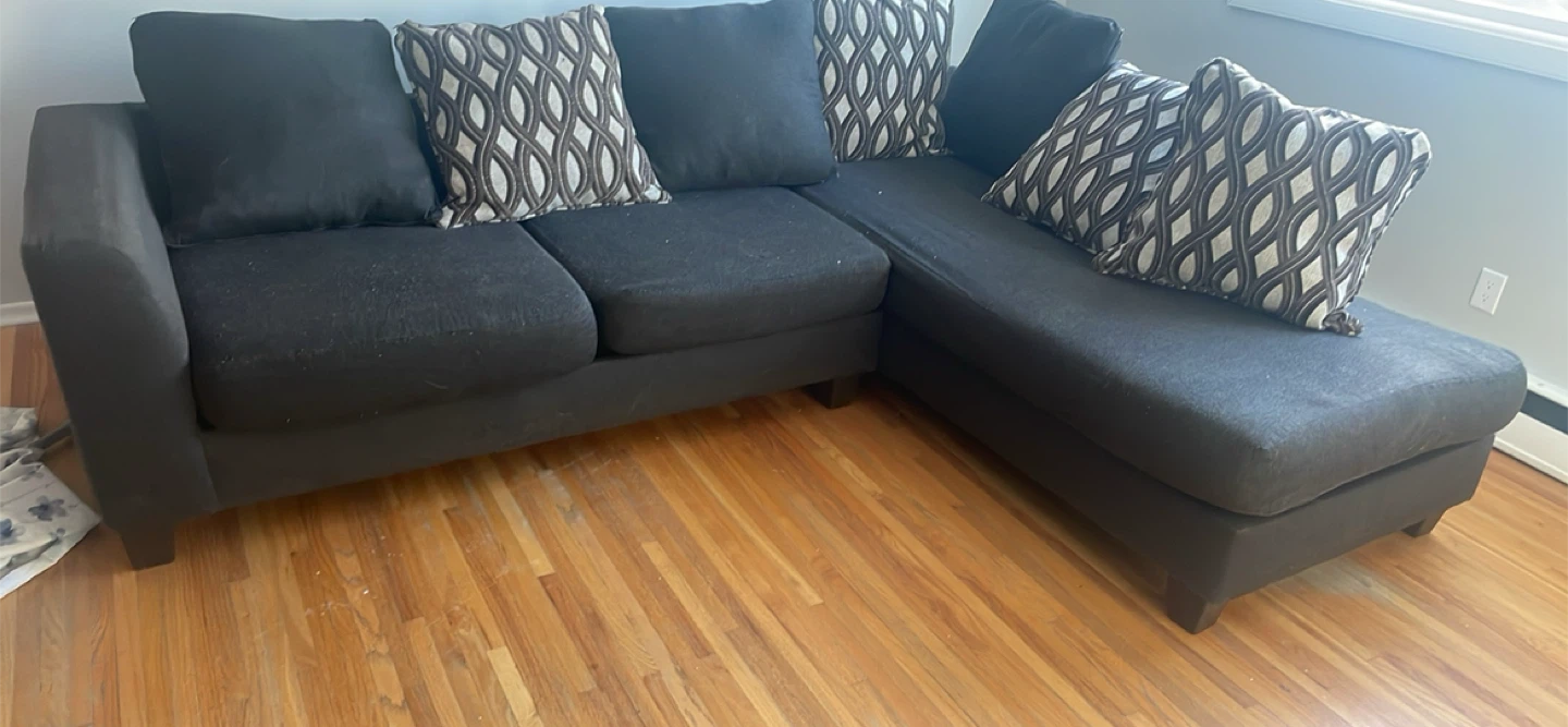 Dark Gray Sectional Sofa with Chaise - photo 4