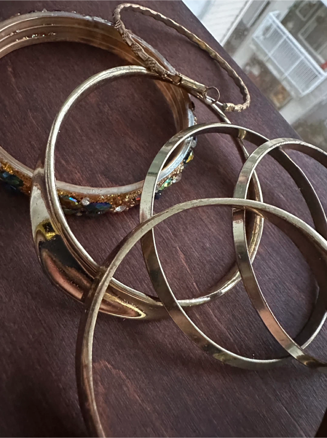 Assorted Gold-Tone Bangles Set - photo 4