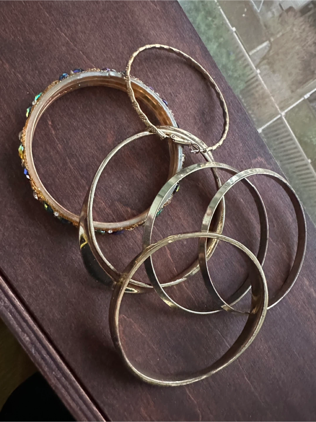 Assorted Gold-Tone Bangles Set - photo 3