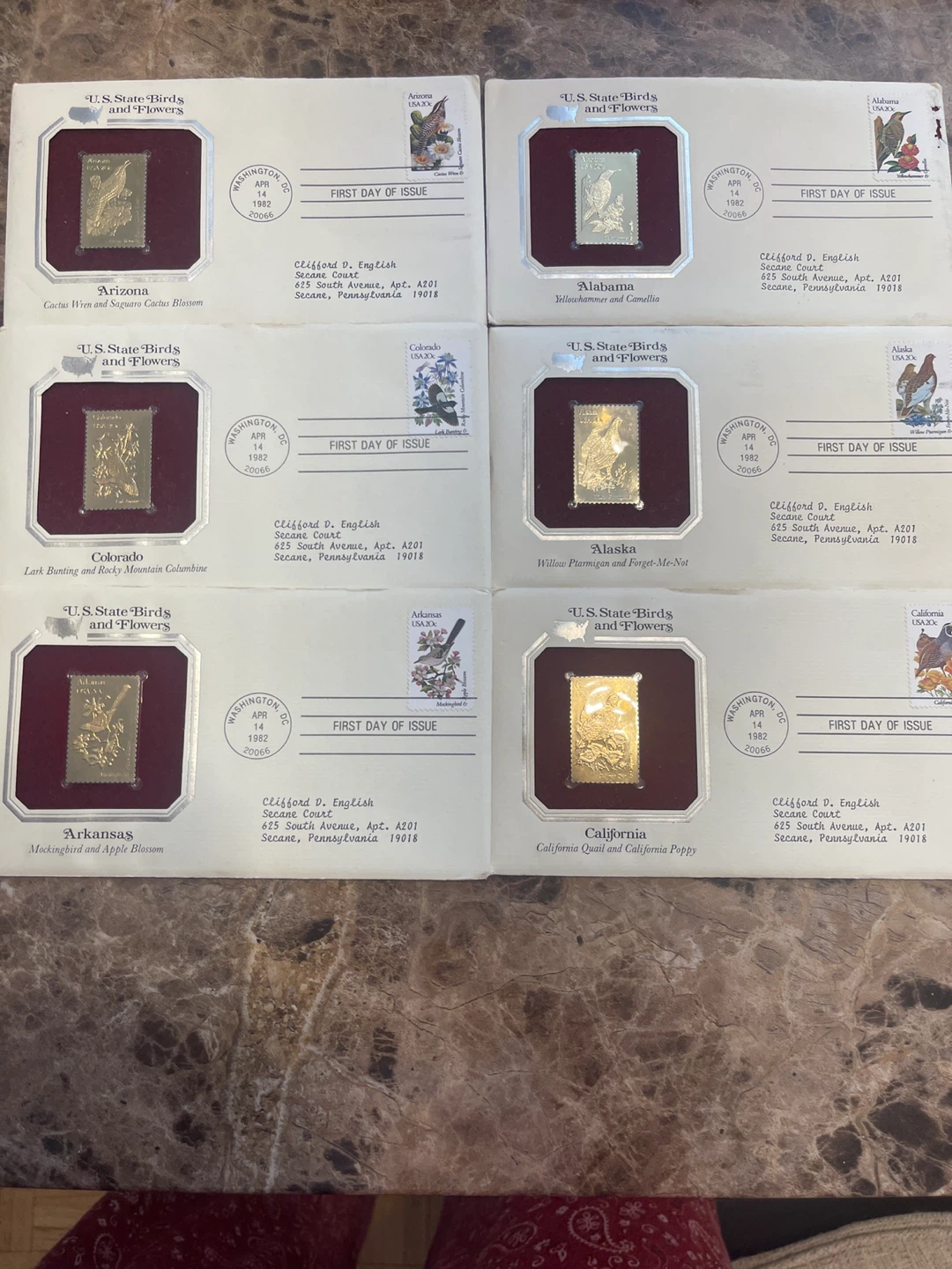 U.S. State Birds and Flowers First Day Cover Collection