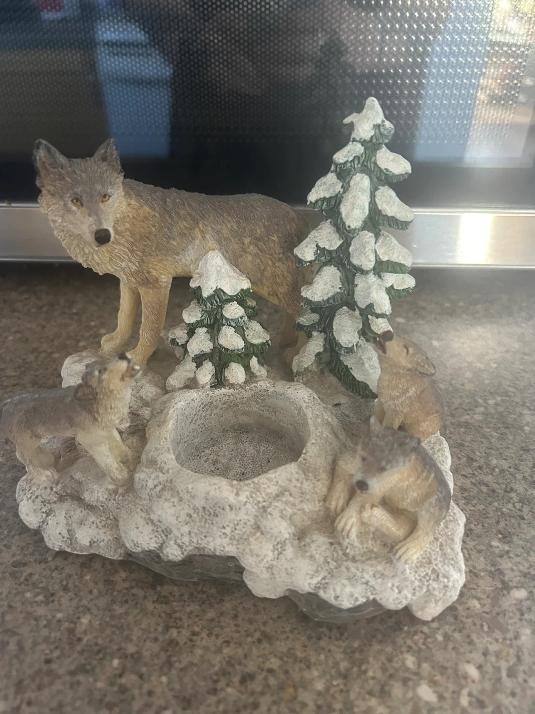 Wolf Family Candle Holder