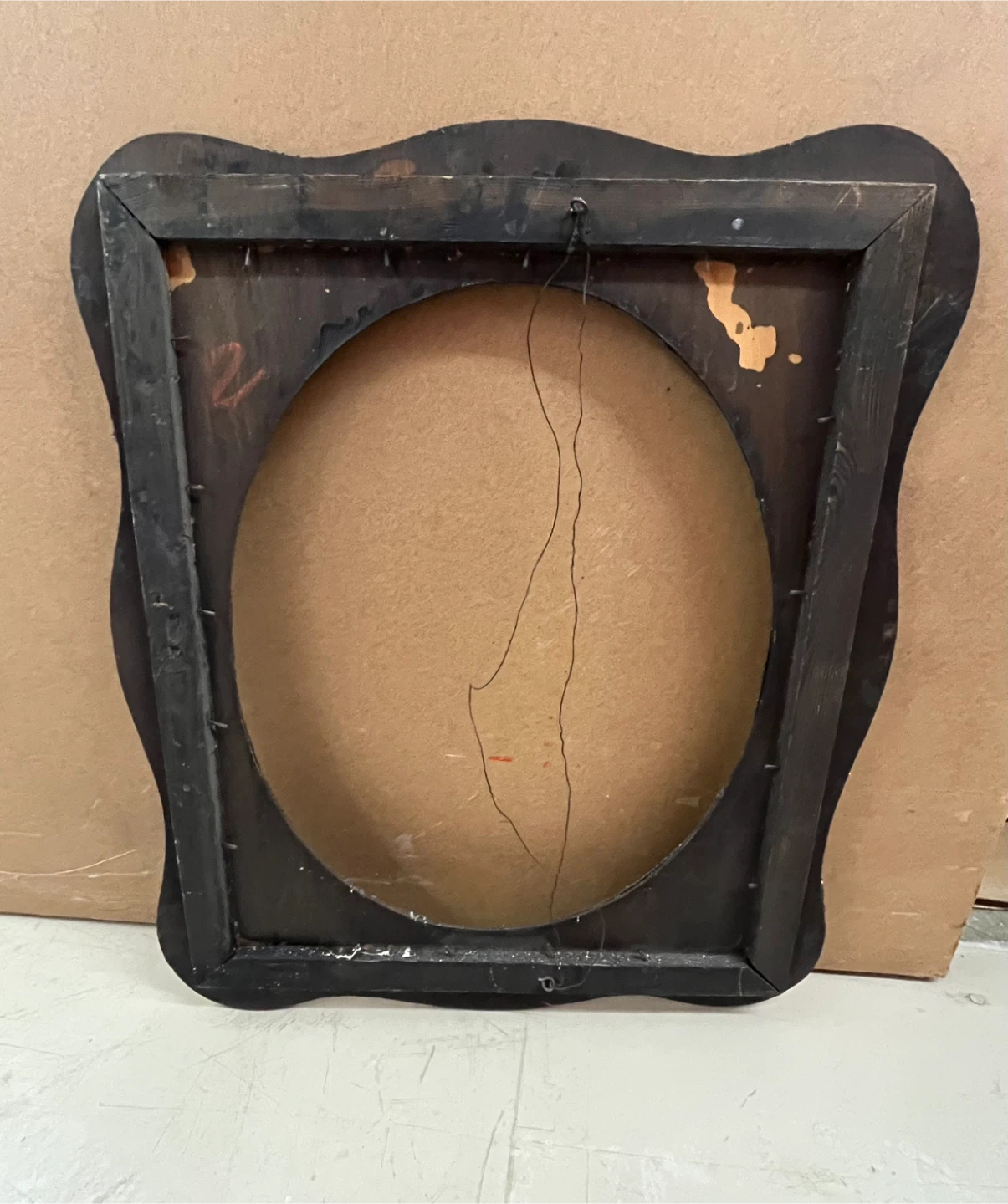 Vintage Black Ornate Oval Picture Frame - photo 2