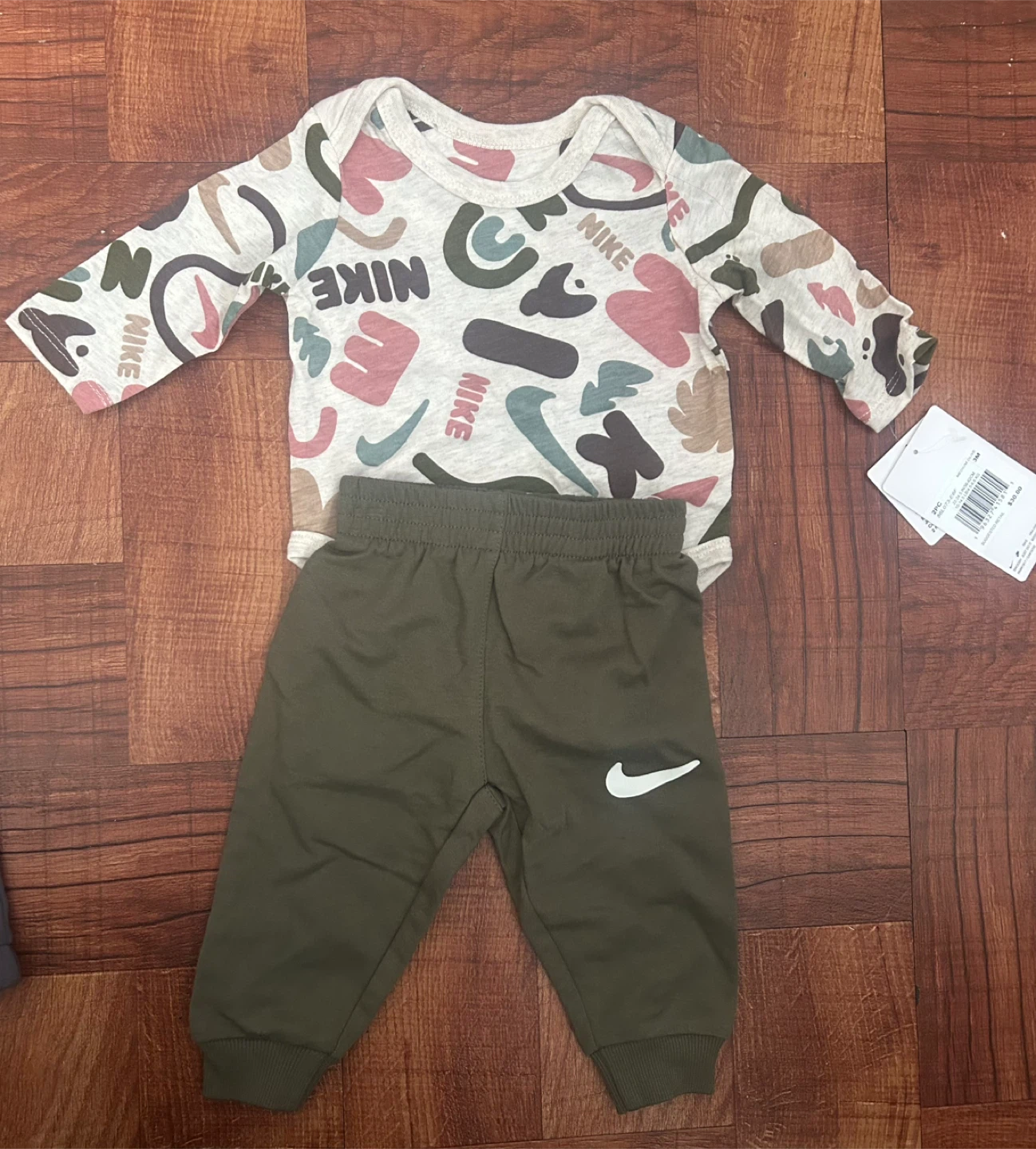 Nike Baby Boys' Long Sleeve Bodysuit and Pants Set - photo 2