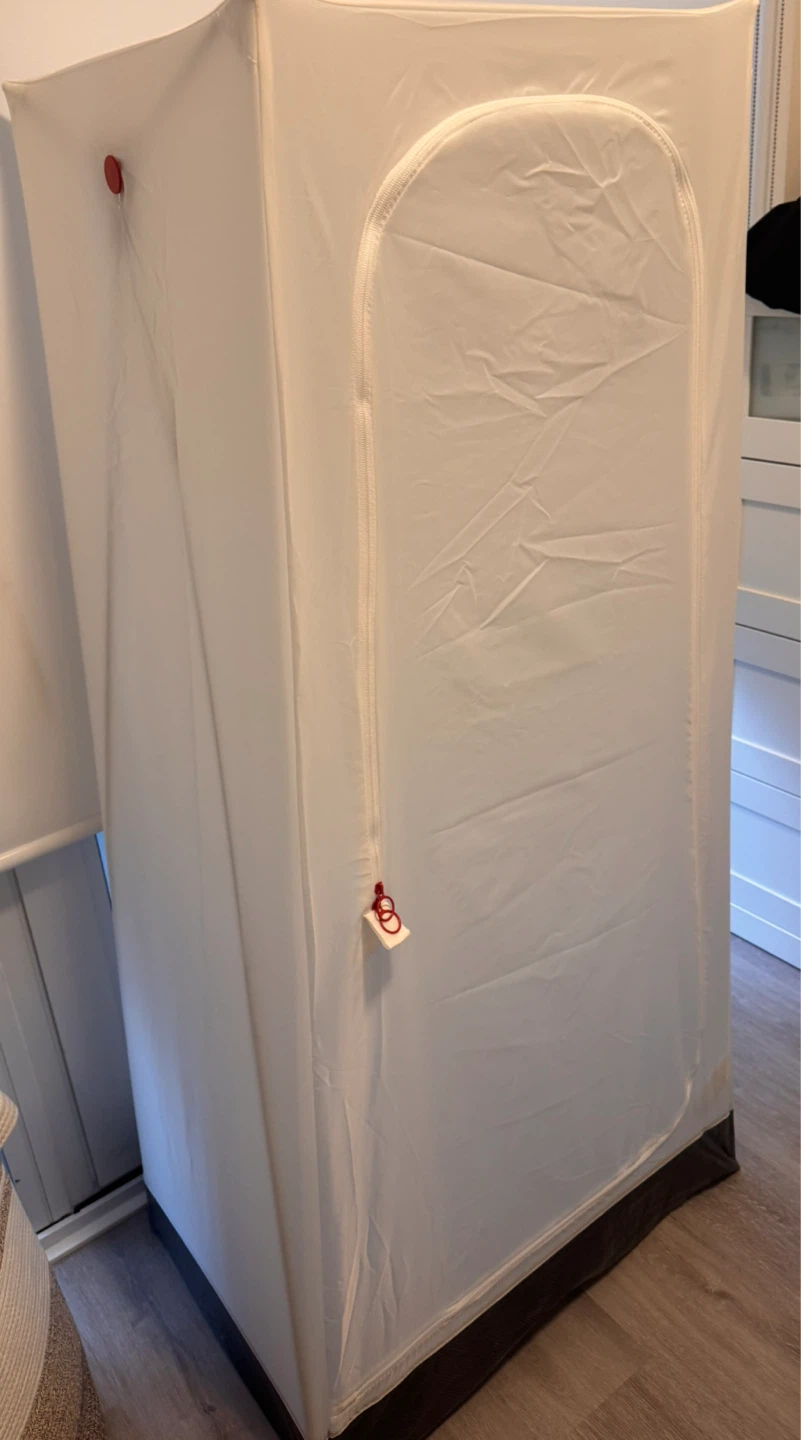 White Portable Clothes Hanging Wardrobe