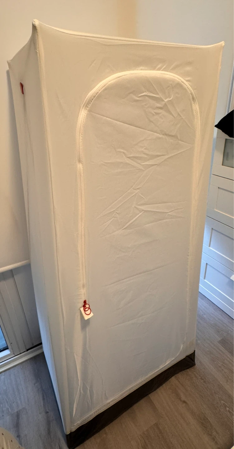 White Portable Clothes Hanging Wardrobe - photo 3