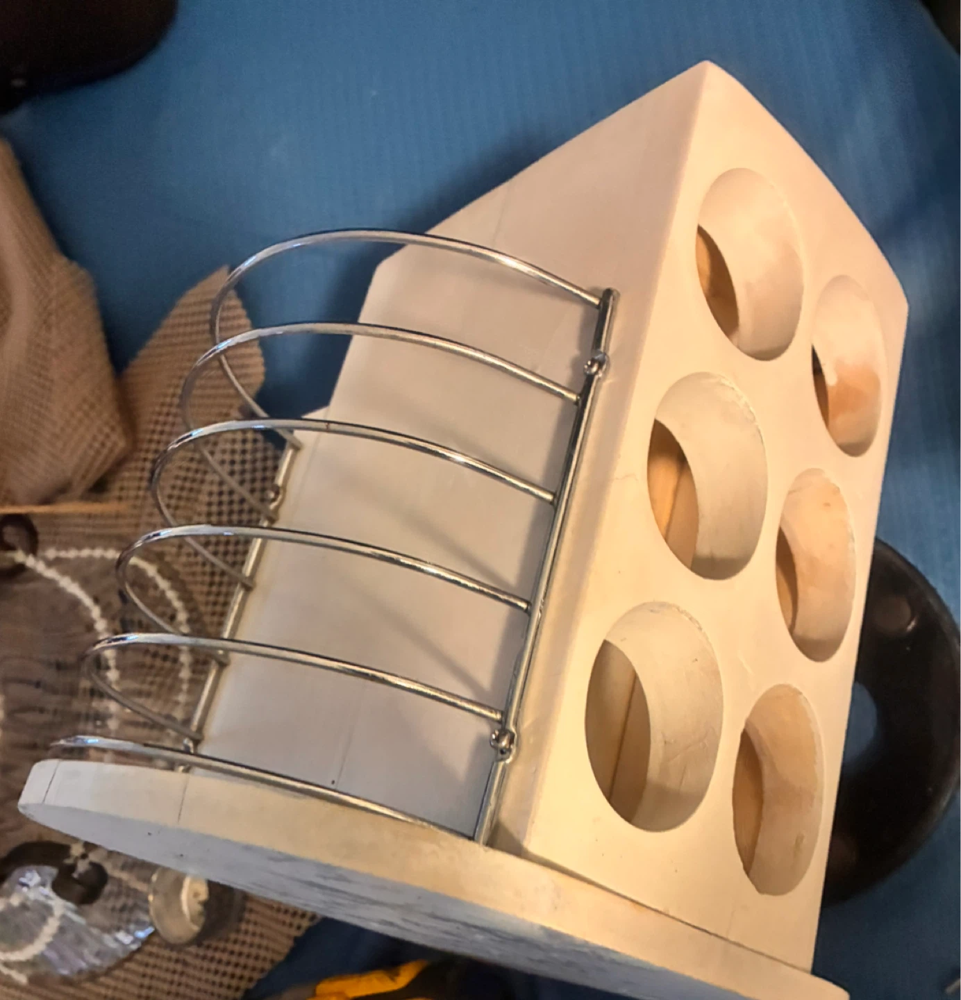 Wooden Holder with Metal Rack - photo 2