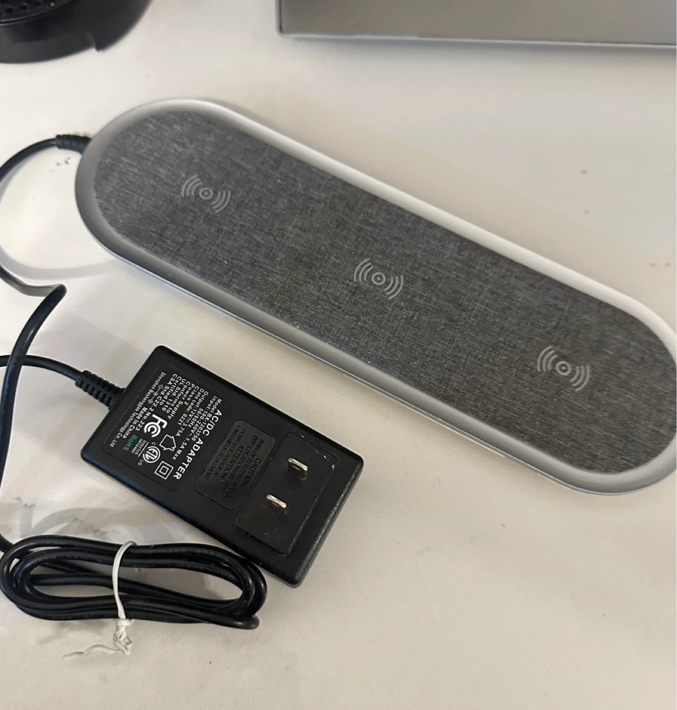Triple Wireless Charger with AC Adapter