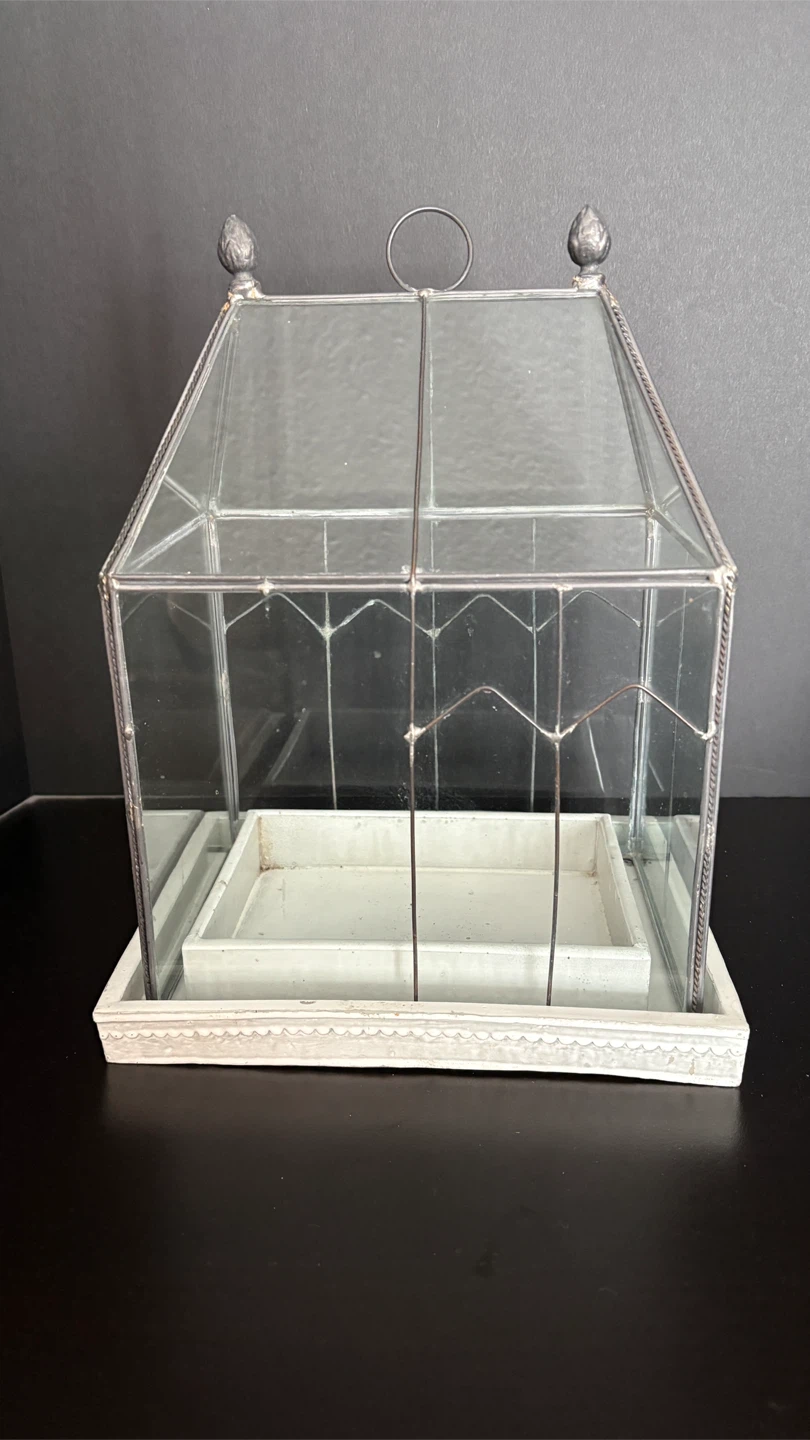 Glass Terrarium with White Tray - photo 3