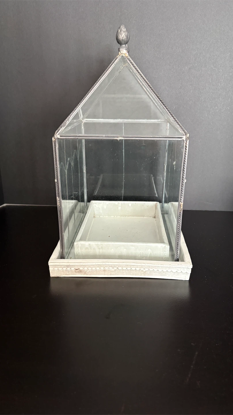 Glass Terrarium with White Tray - photo 2