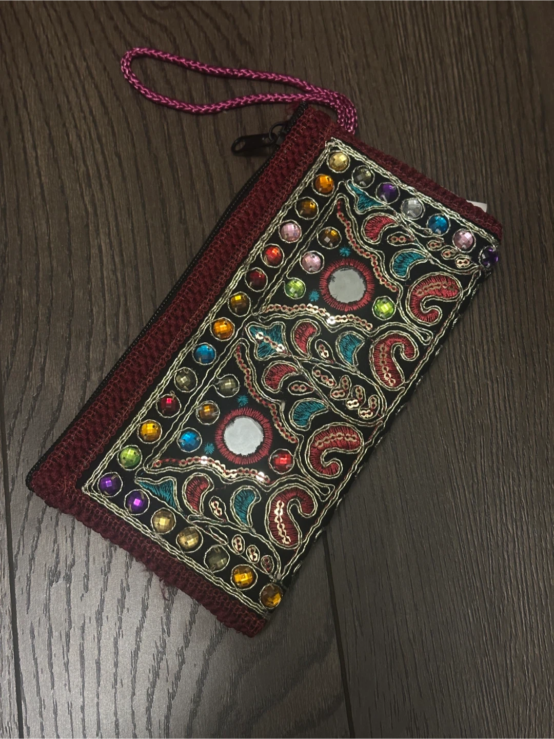 Embroidered Clutch with Mirror Accents - photo 2