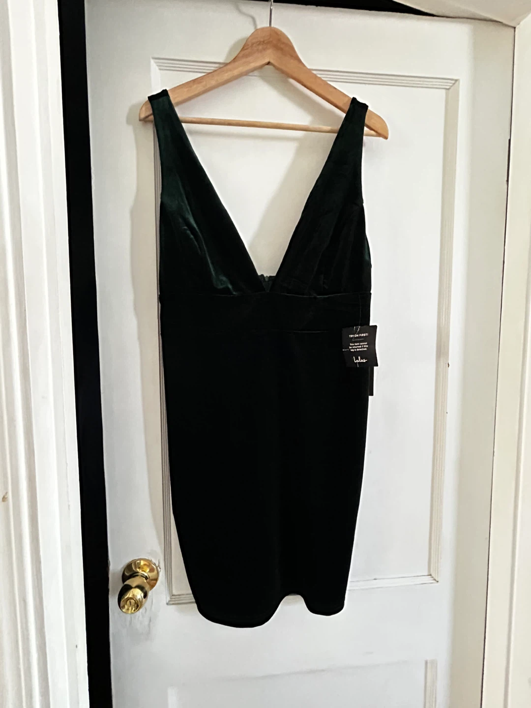 Lulus Deep V-Neck Velvet Dress - Green - photo 2