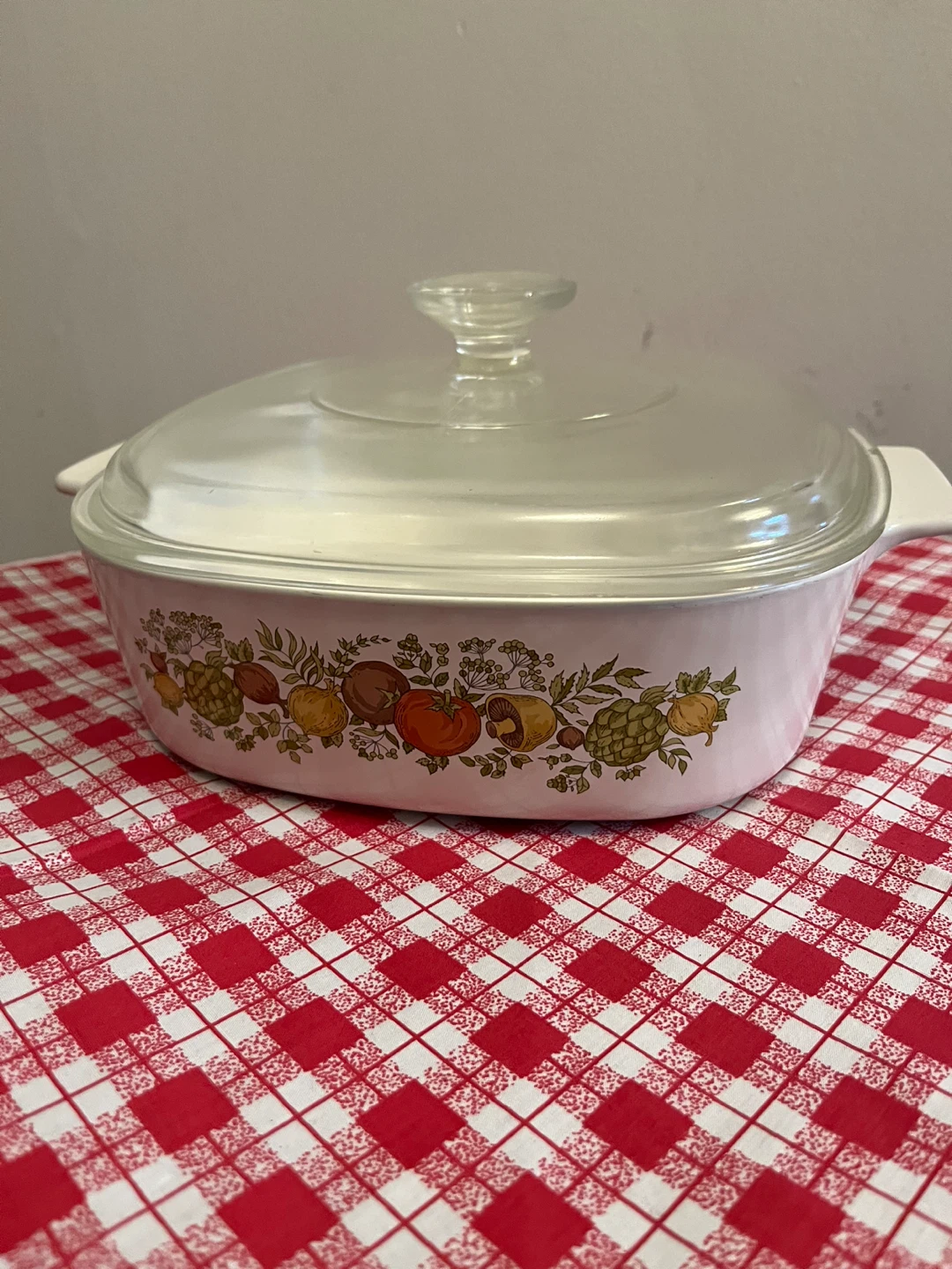 CorningWare Casserole Dish with Lid - Vegetable Pattern