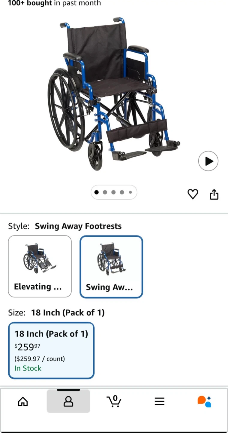 Brand New Wheelchair - Blue ( Unused )