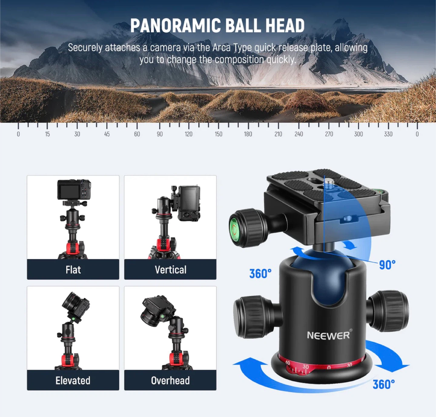 Neewer Aluminum Alloy Tripod with Multi-Angle Center Column - photo 4