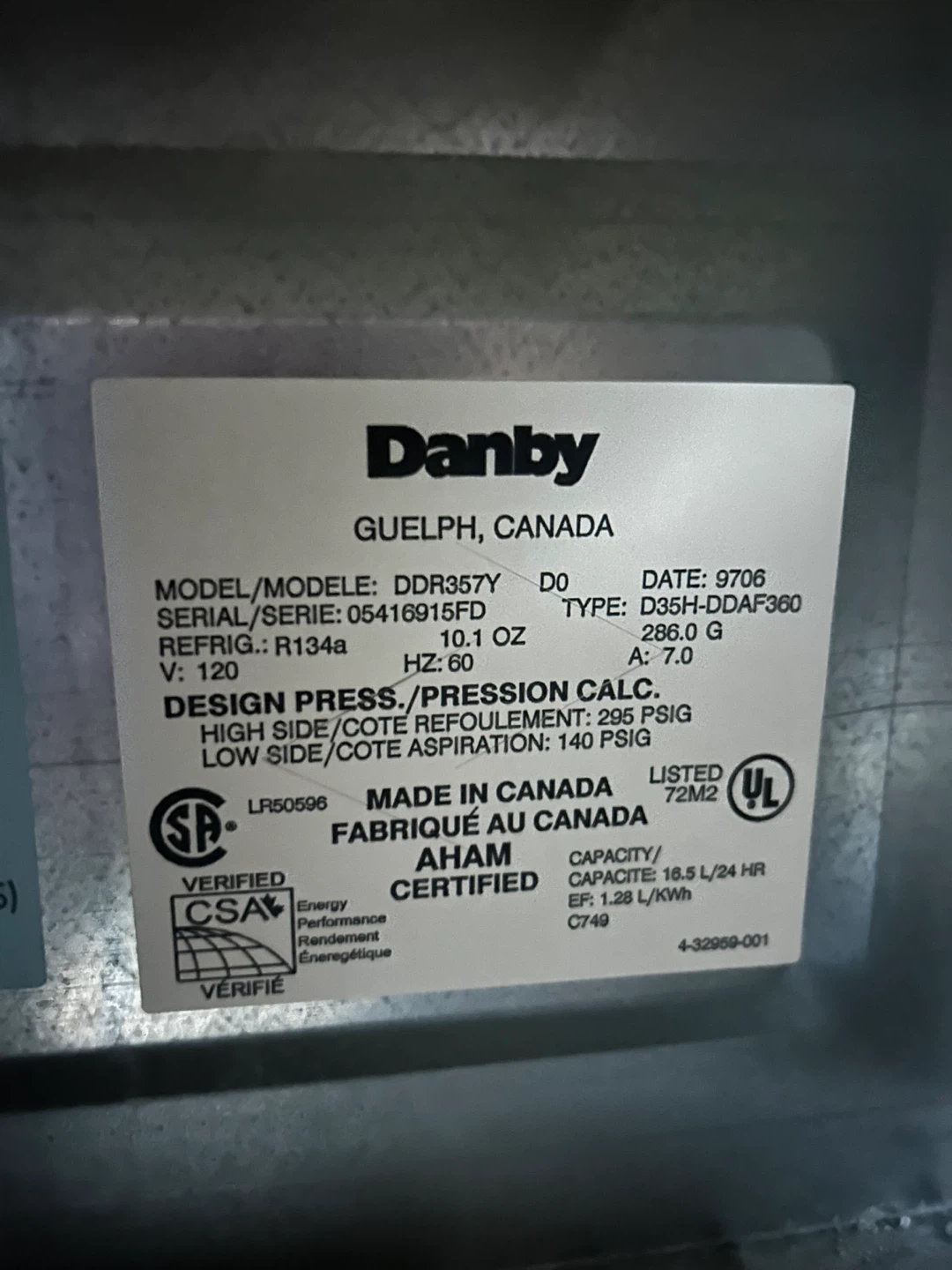 Danby DDR357Y Dehumidifier - photo 3