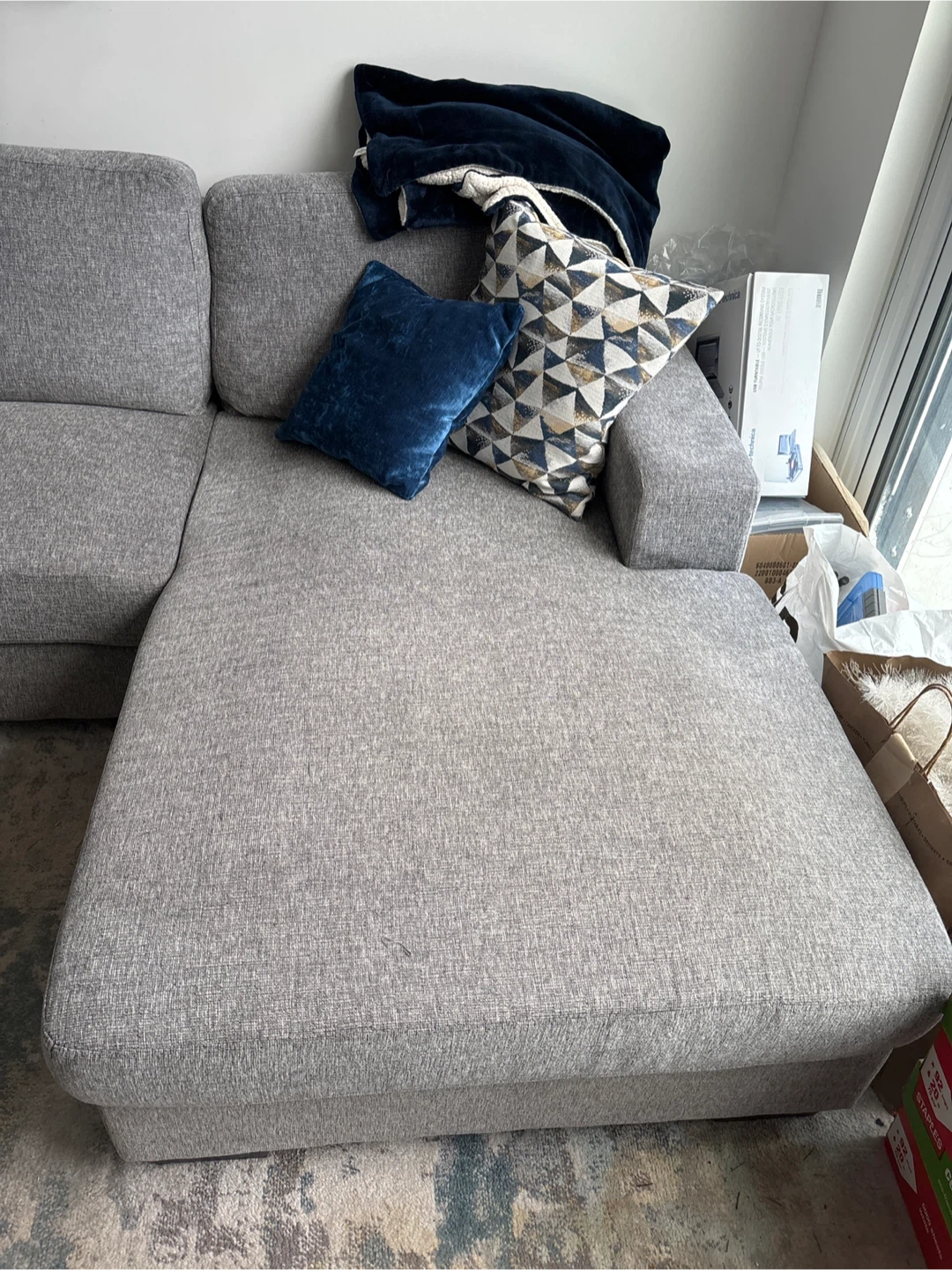 Grey Sectional Sofa with Chaise - photo 2