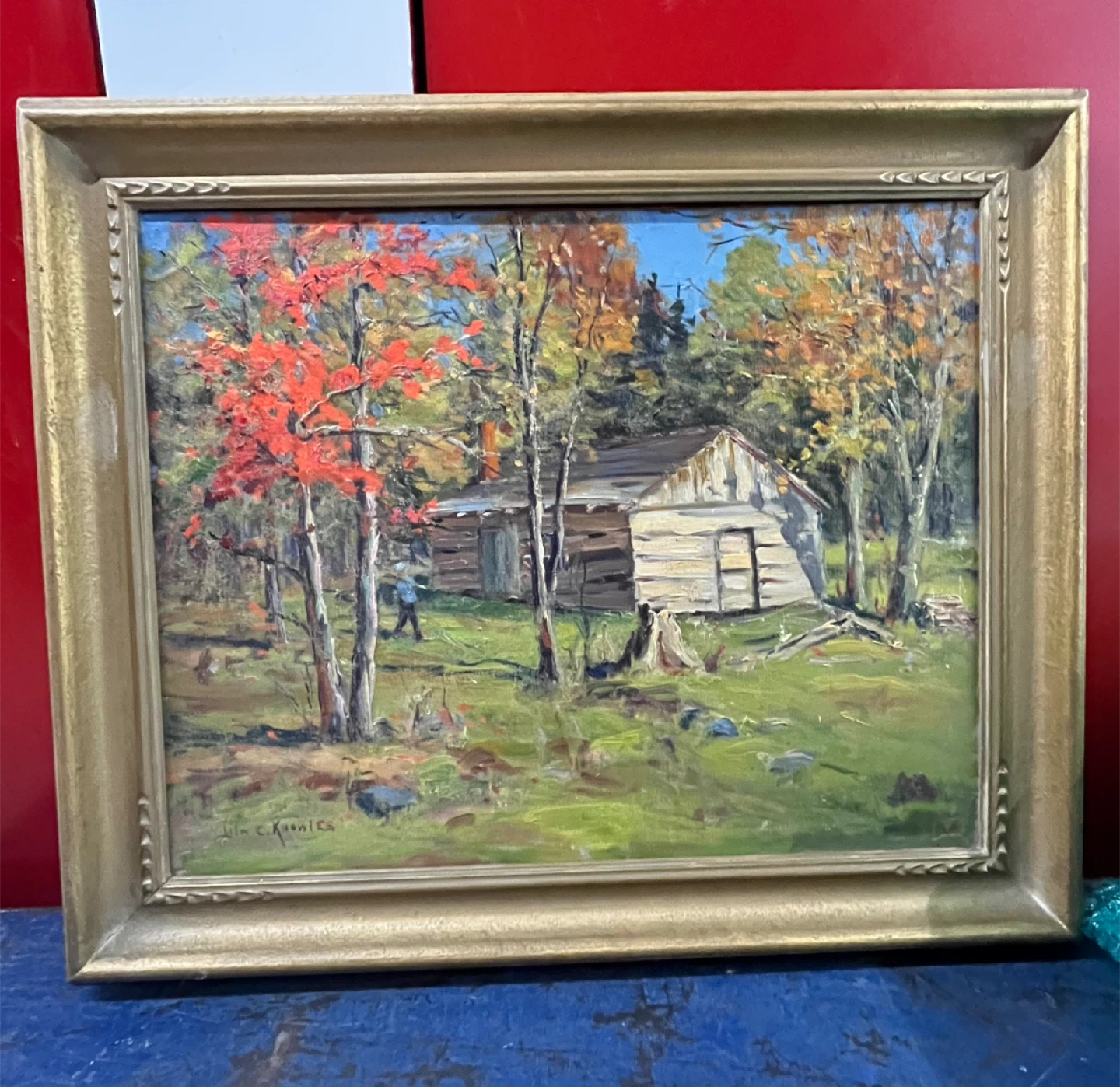Framed Oil Painting: "The Hunting Season"