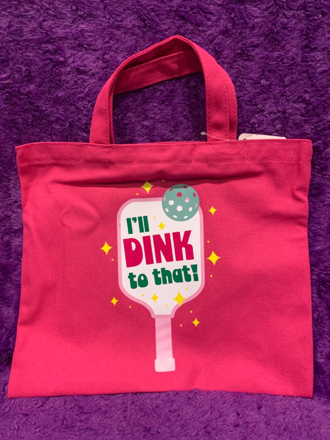 Pink Canvas Tote Bag - I'll Dink to That!