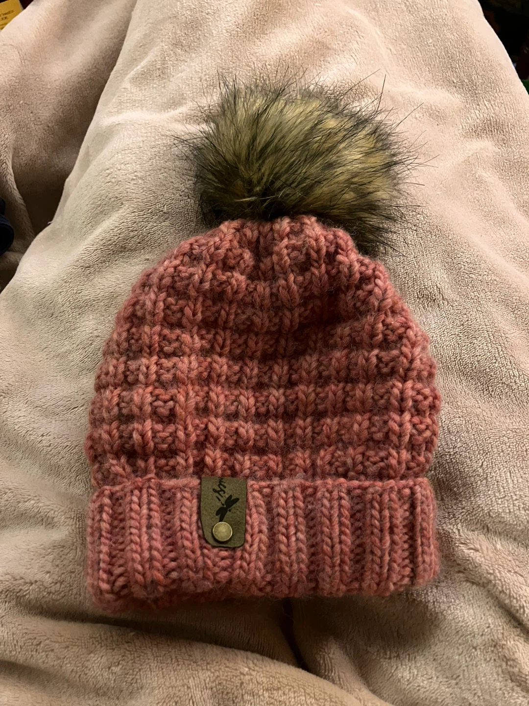 Pink knit hat
