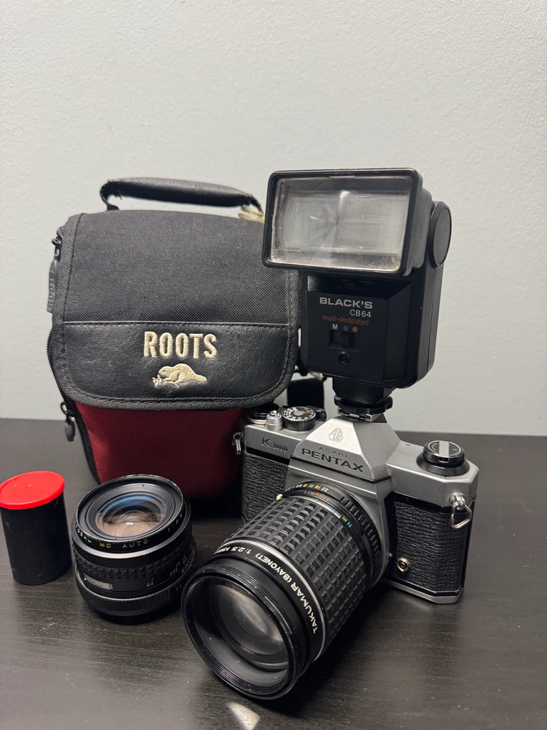 Pentax K1000 35mm Film with Takumar 135mm & 28mm and Flash