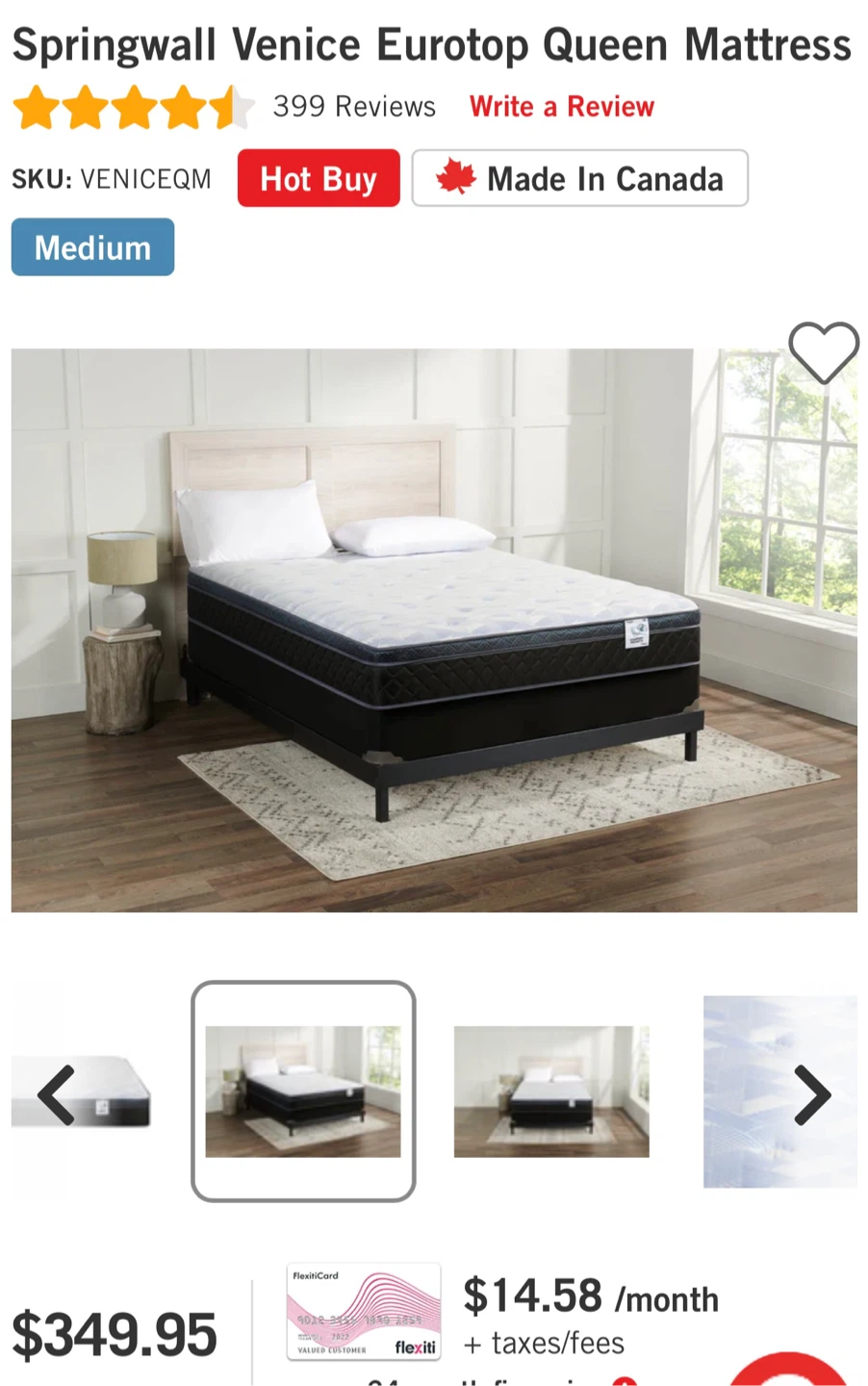 Springwall Venice Eurotop Queen Mattress