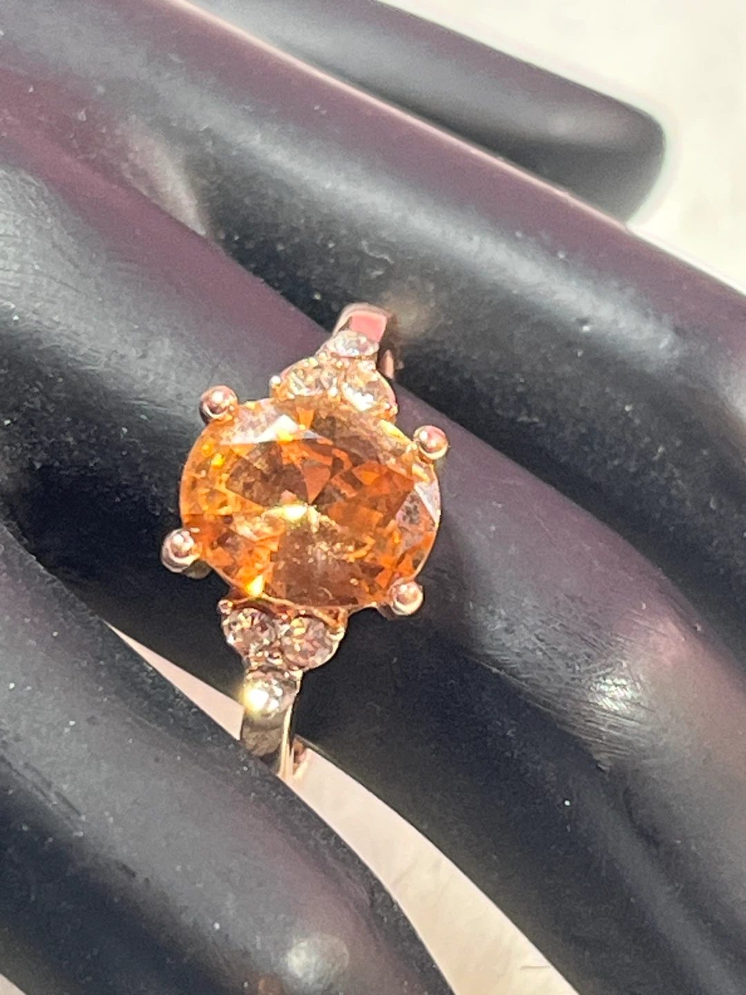 Orange Gemstone Ring and Pendant Necklace Set - photo 3