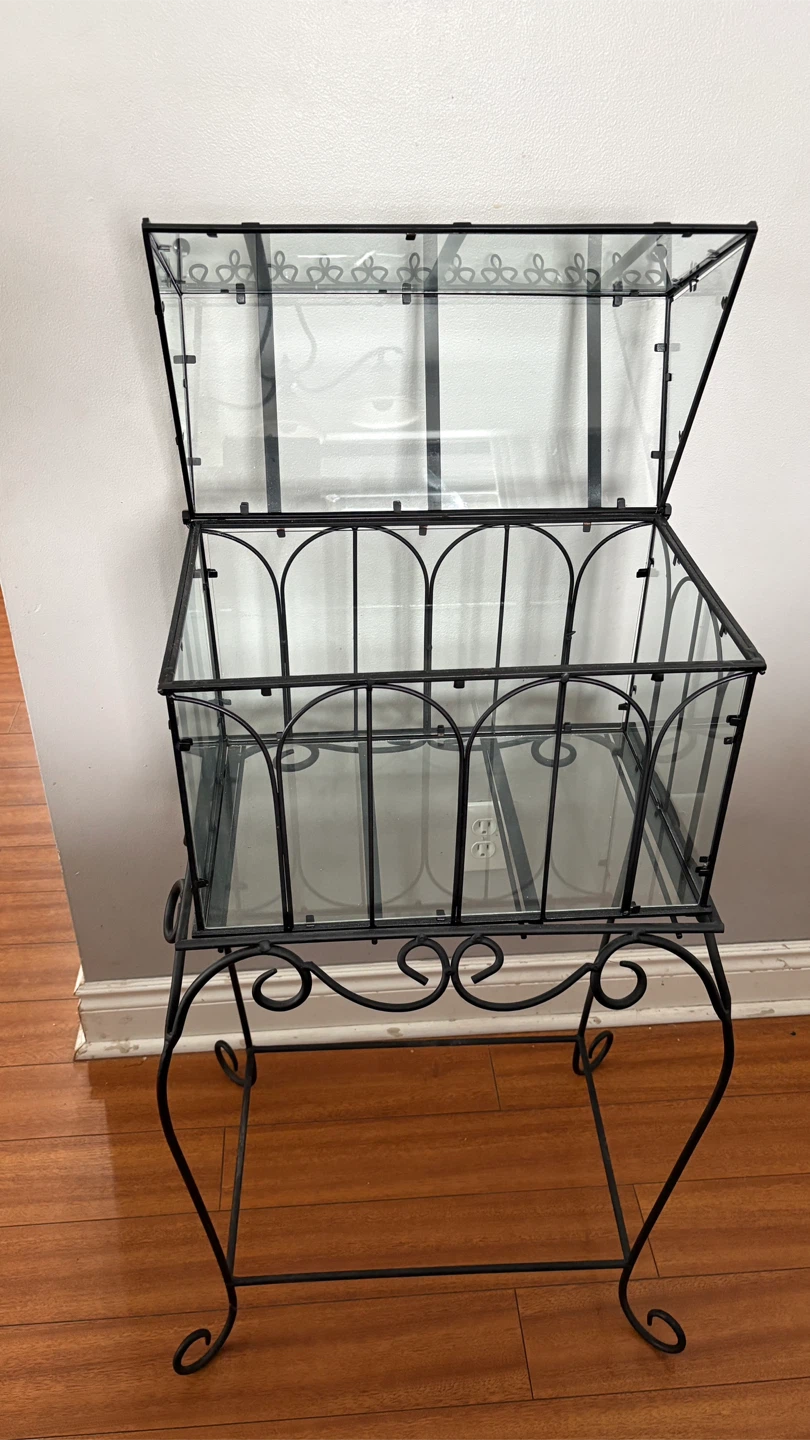 Glass and Metal Display Terrarium/Greenhouse Stand - photo 2