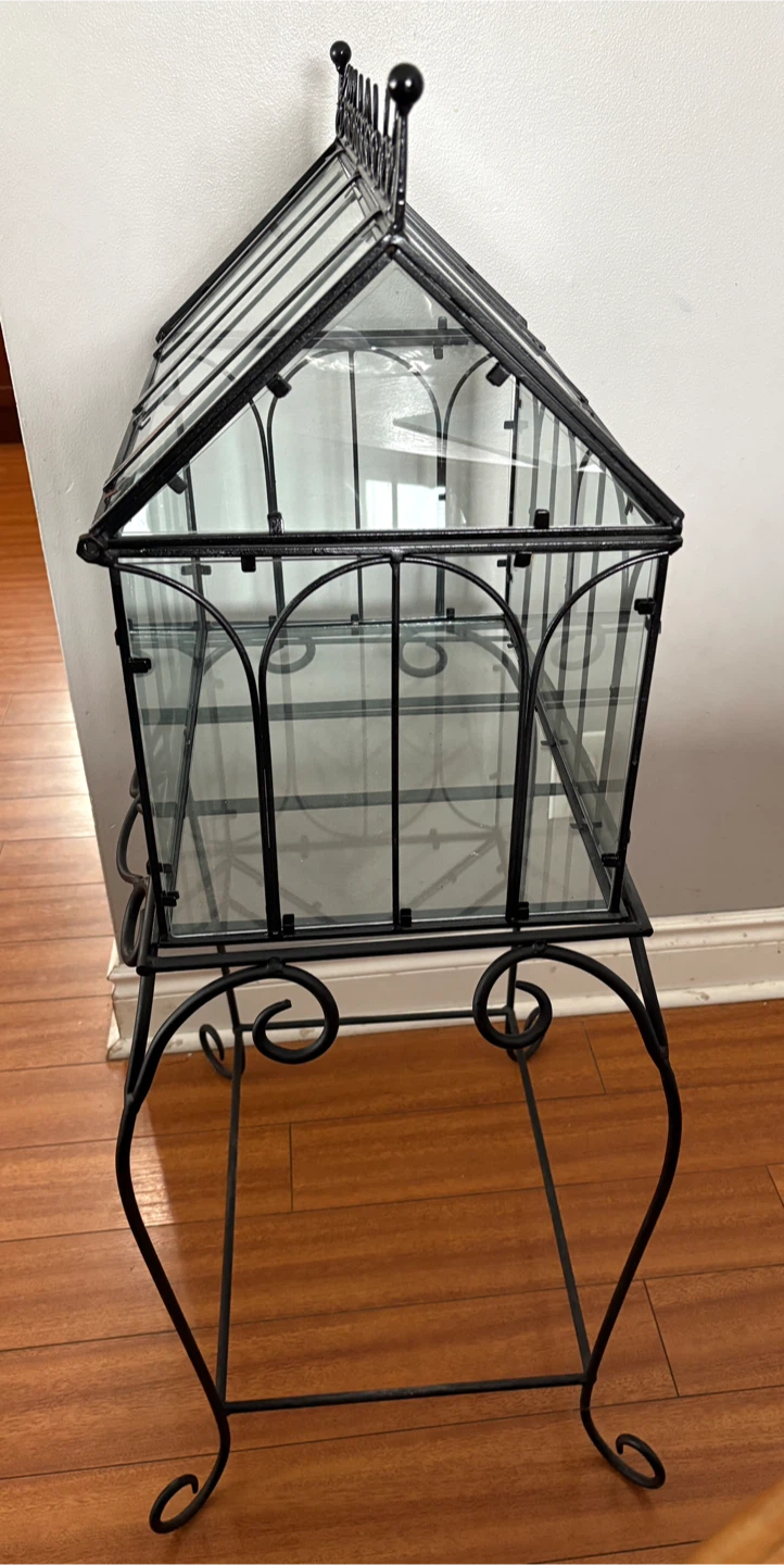 Glass and Metal Display Terrarium/Greenhouse Stand - photo 3