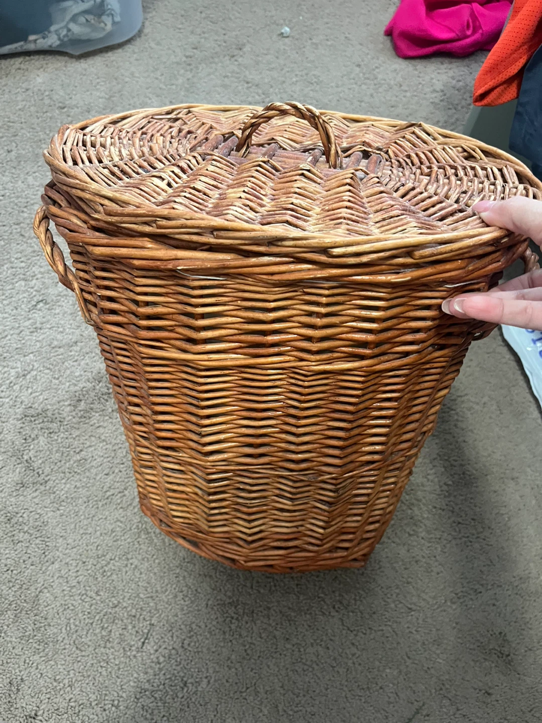 Wicker Laundry Hamper Basket with Lid