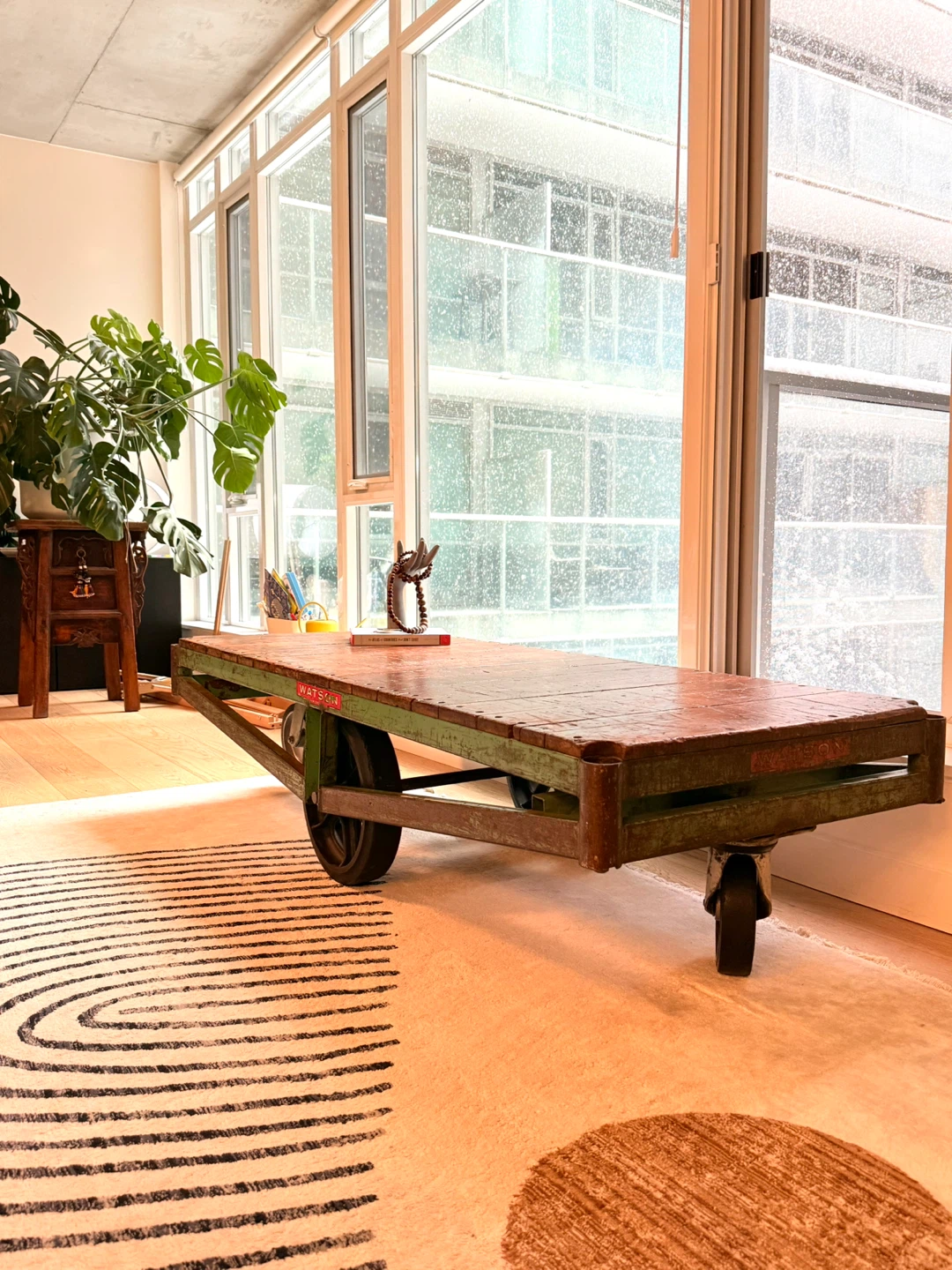 Vintage Industrial Cart Coffee Table - photo 2