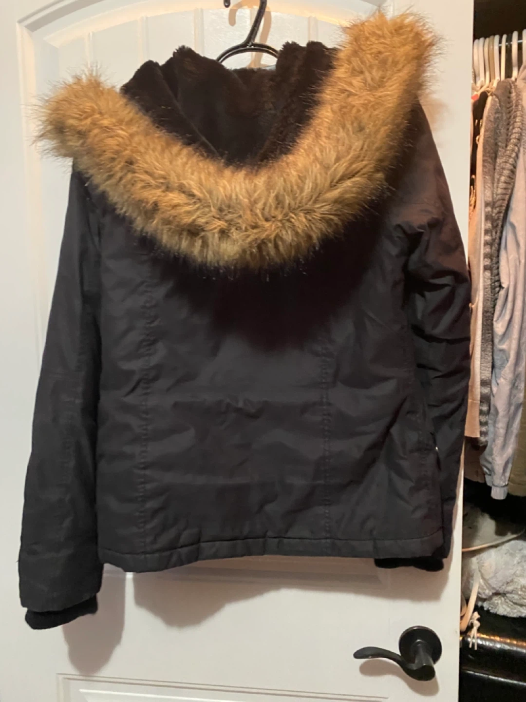 TNA Black Winter Jacket with Fur Hood - photo 2