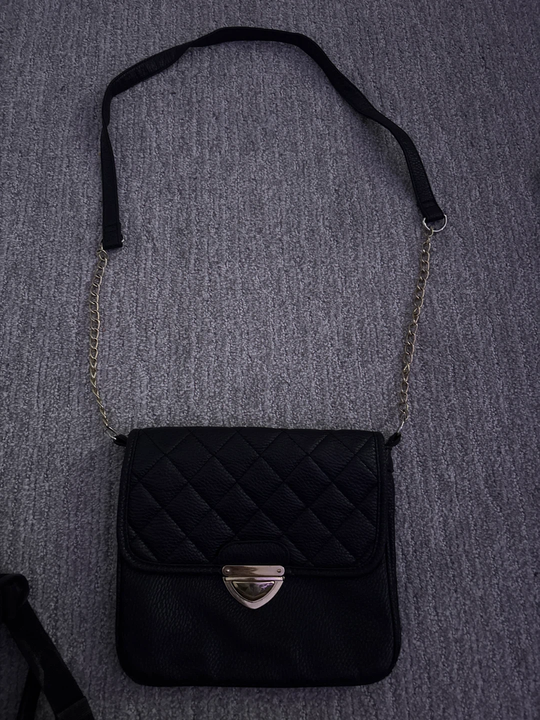 Black quilted crossbody bag