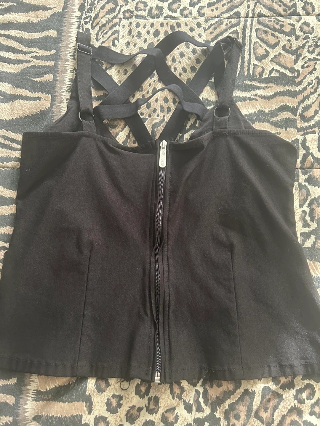 Killstar Black Tank Top with Zipper - Size XL - photo 2