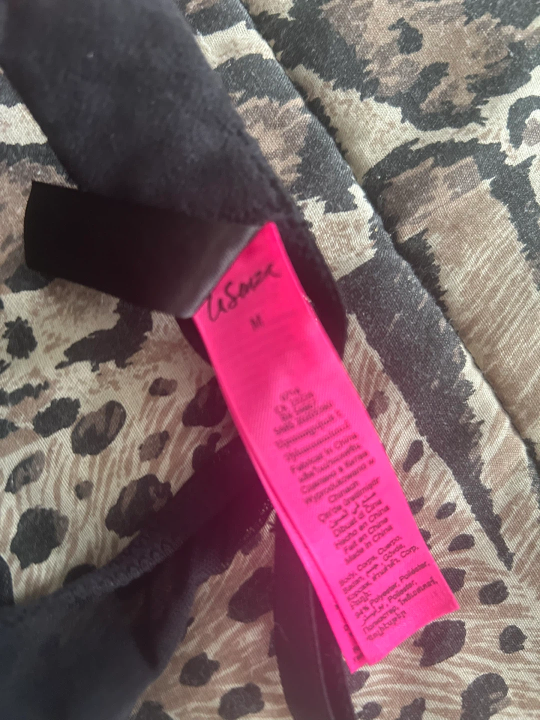 La Senza Black Faux Leather Teddy Bodysuit - Size M - photo 3